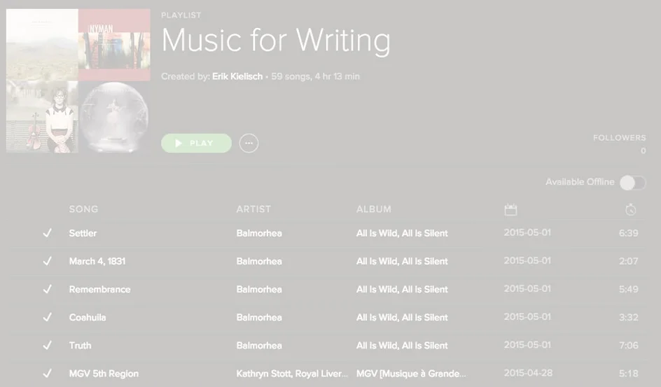 Serious writing requires excellent music