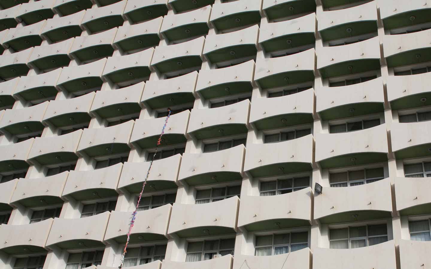 'View of a suburb 3', 2007, performance photography, 300x270 cm