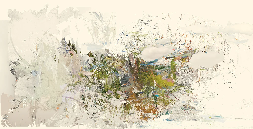 From the Data Poetry series - Untitled 09, 2013, Digital photo collage, 110x56cm
