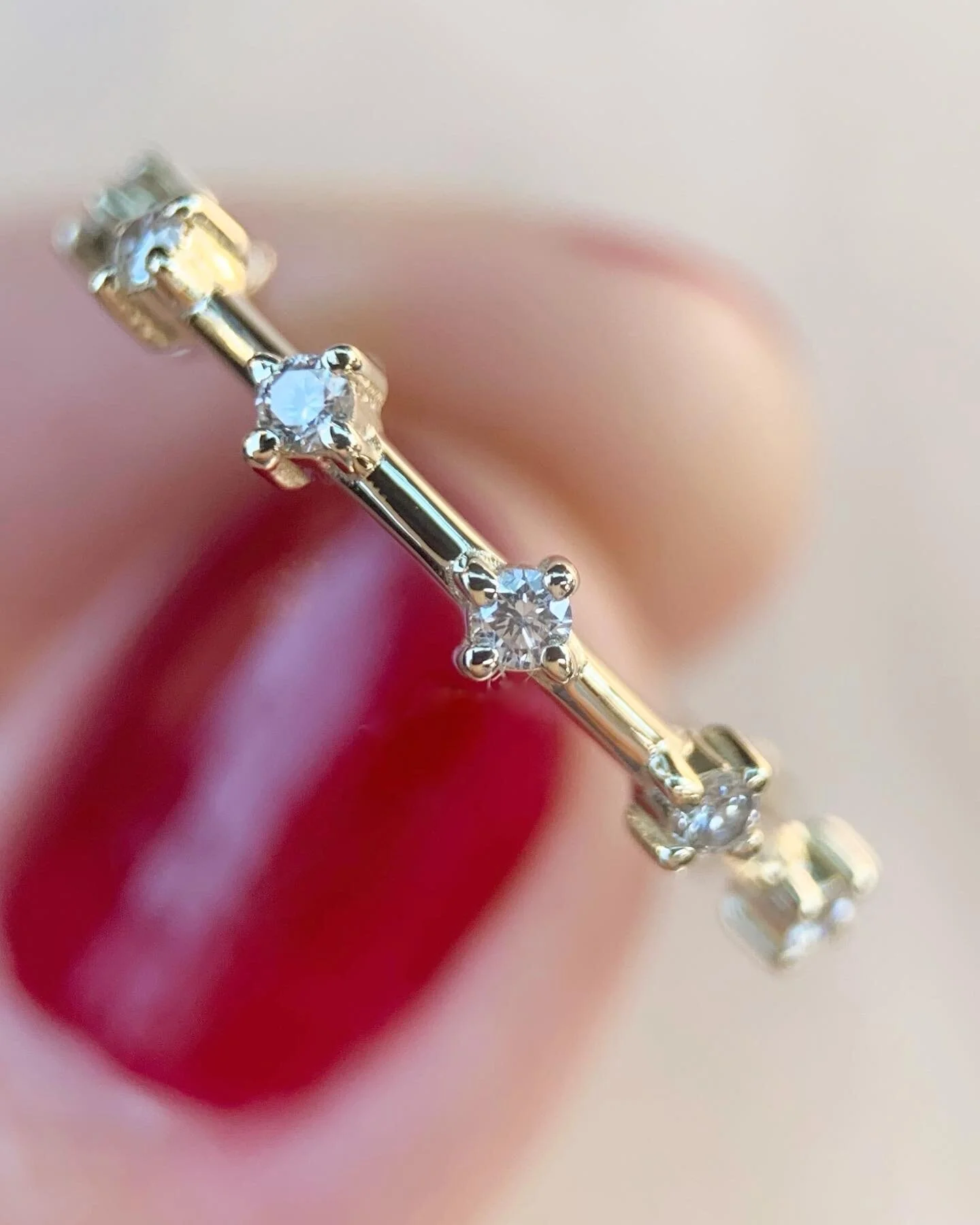 14K Spaced Diamond band — Leenabell