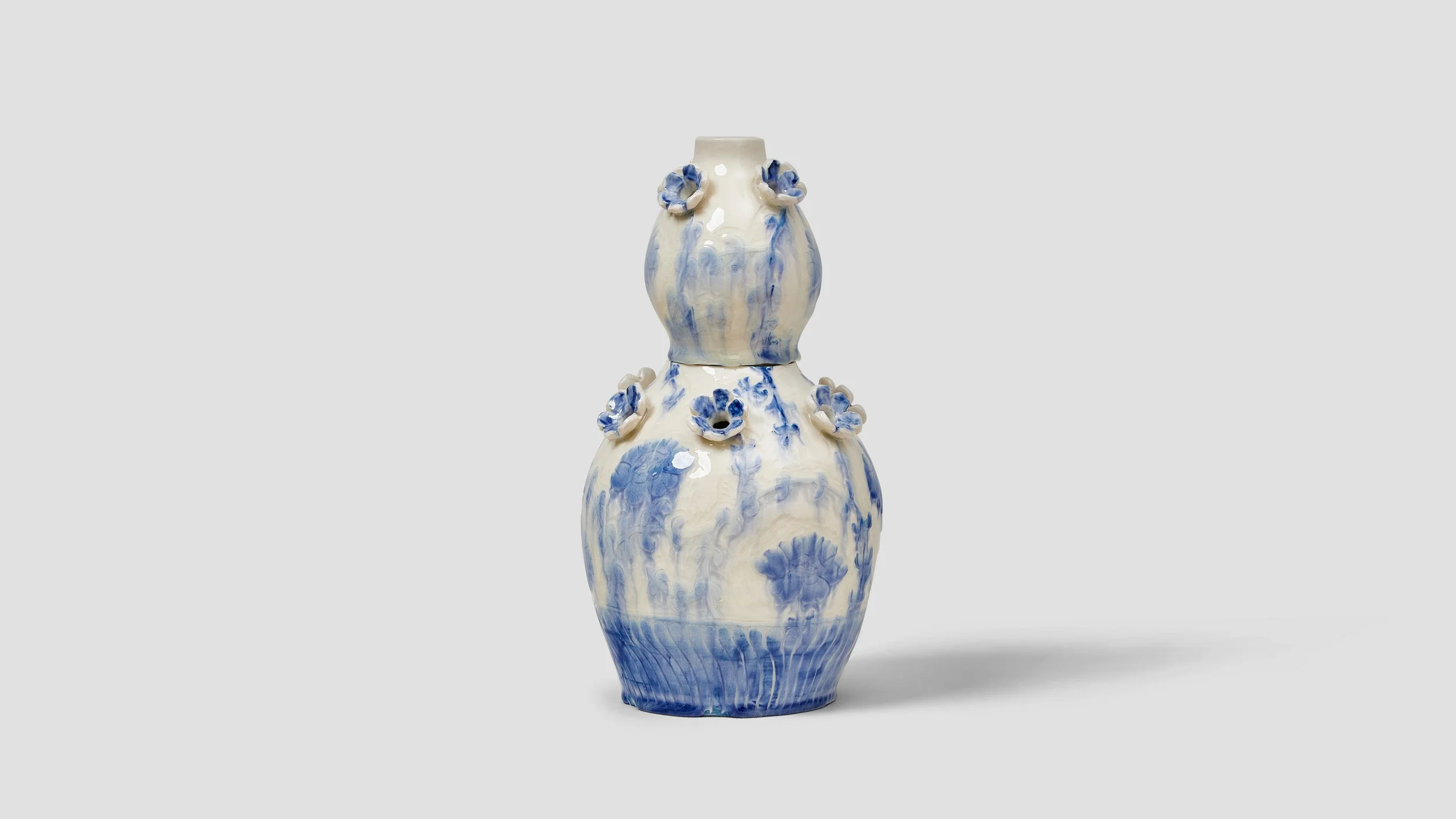 Tulipiere, 2023, Porcelain with blue underglaze, 10” x 10” x 11”