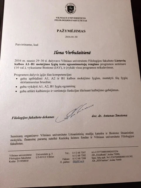 Mokyklos direktorė dalyvavo Vilniaus universiteto Lituanistinių studijų katedros organizuotame seminare Bostono lituanistinėje mokykloje