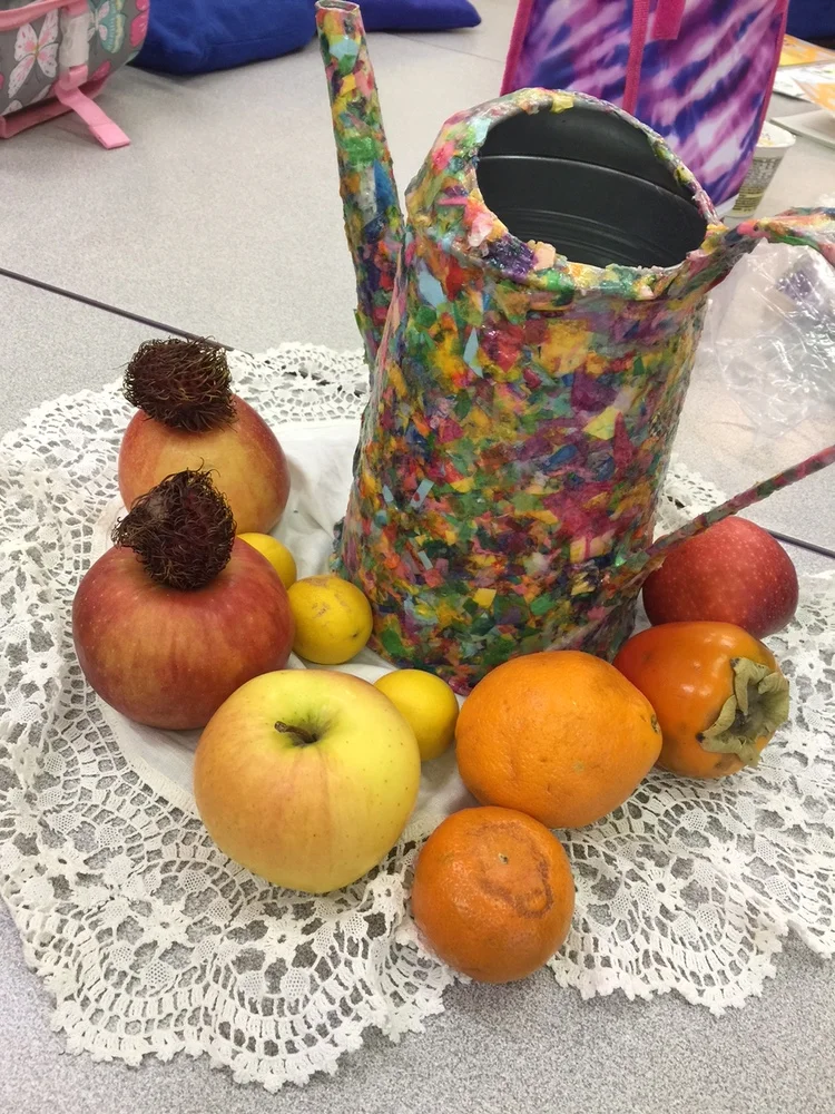THE FIRST GRADERS CREATE STILL-LIFE ART FROM AUTUMN’S GIFTS