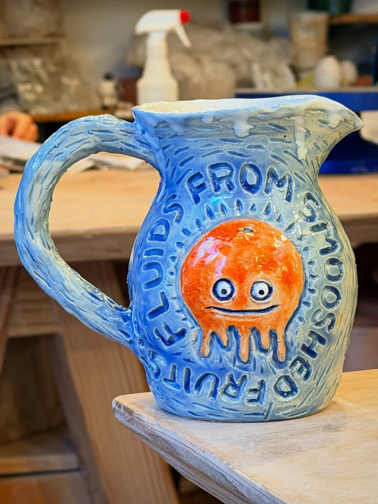 I drink the blood of the smooshed orange and apple and sometimes prune.