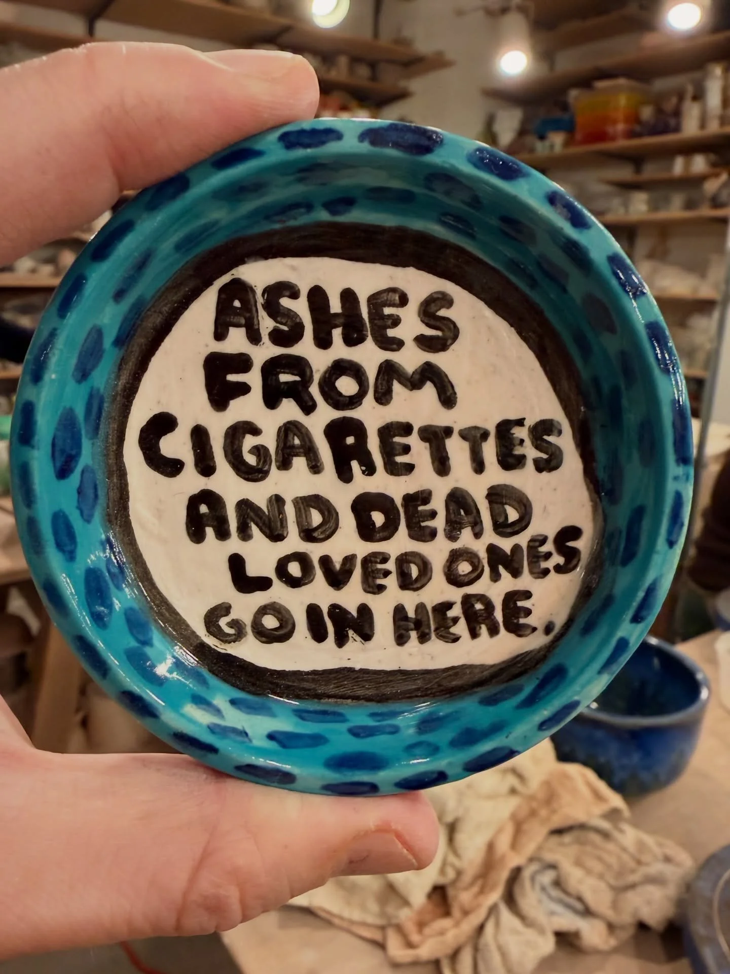 When it gets too full you can flick some ashes onto the ground.