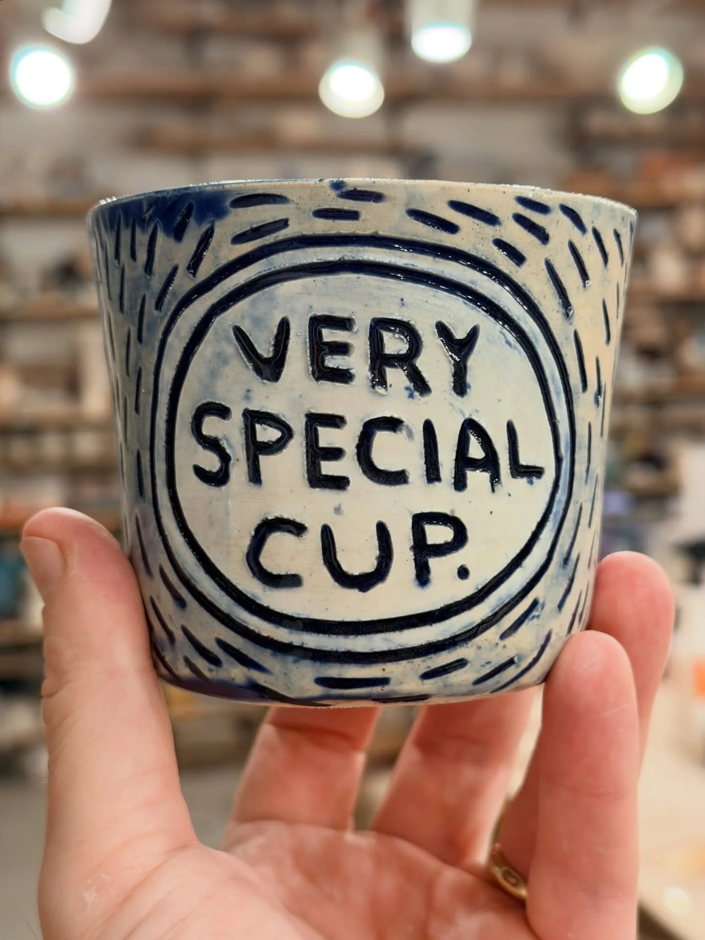 Tip for potters: if you want to make a cup look very special, write &ldquo;very special&rdquo; on it in really big letters.
