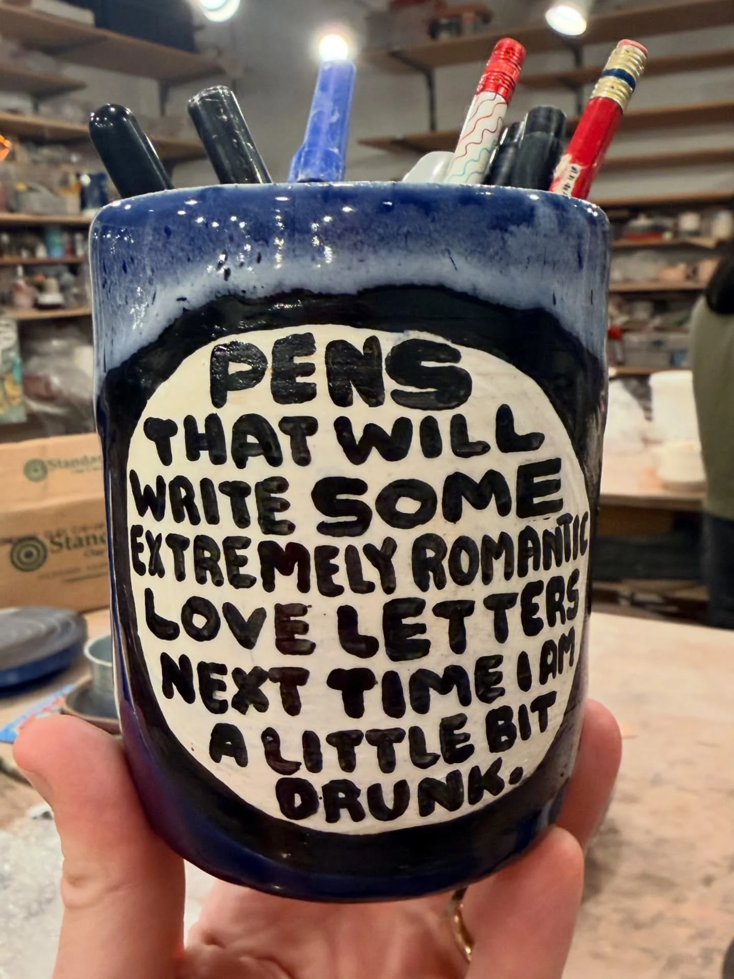 Those pens get real poetic when I get real tipsy.