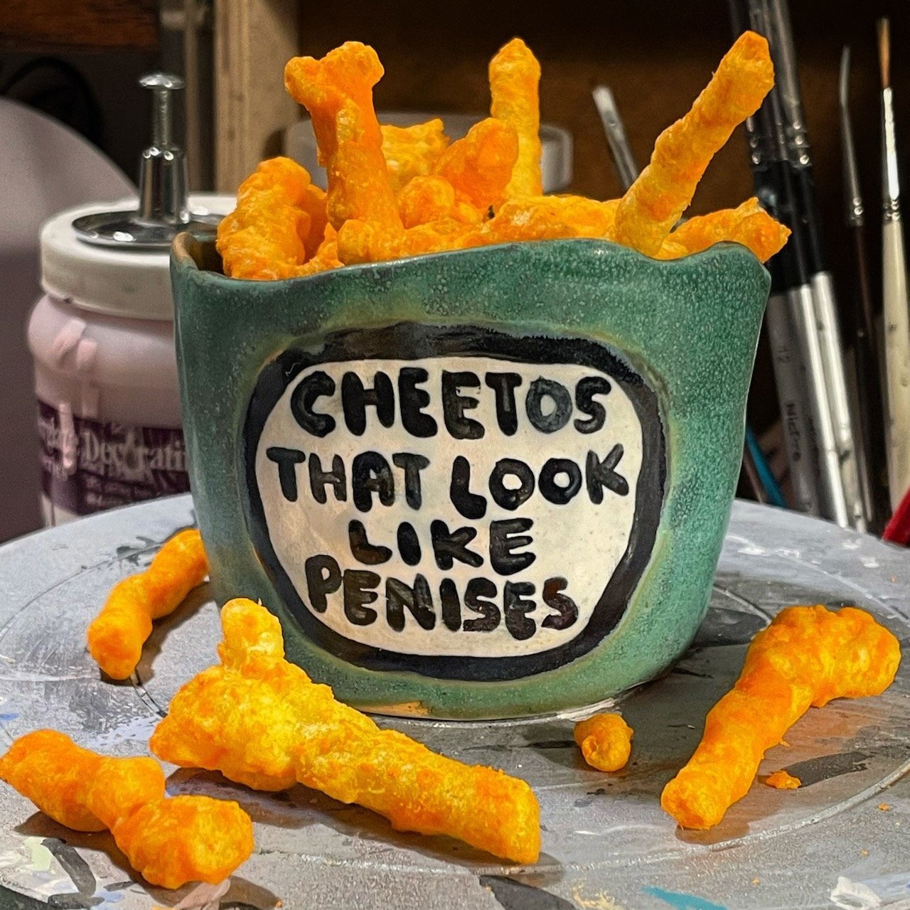 Cheetos that look like penises
3x3.5x3.5
2025
$