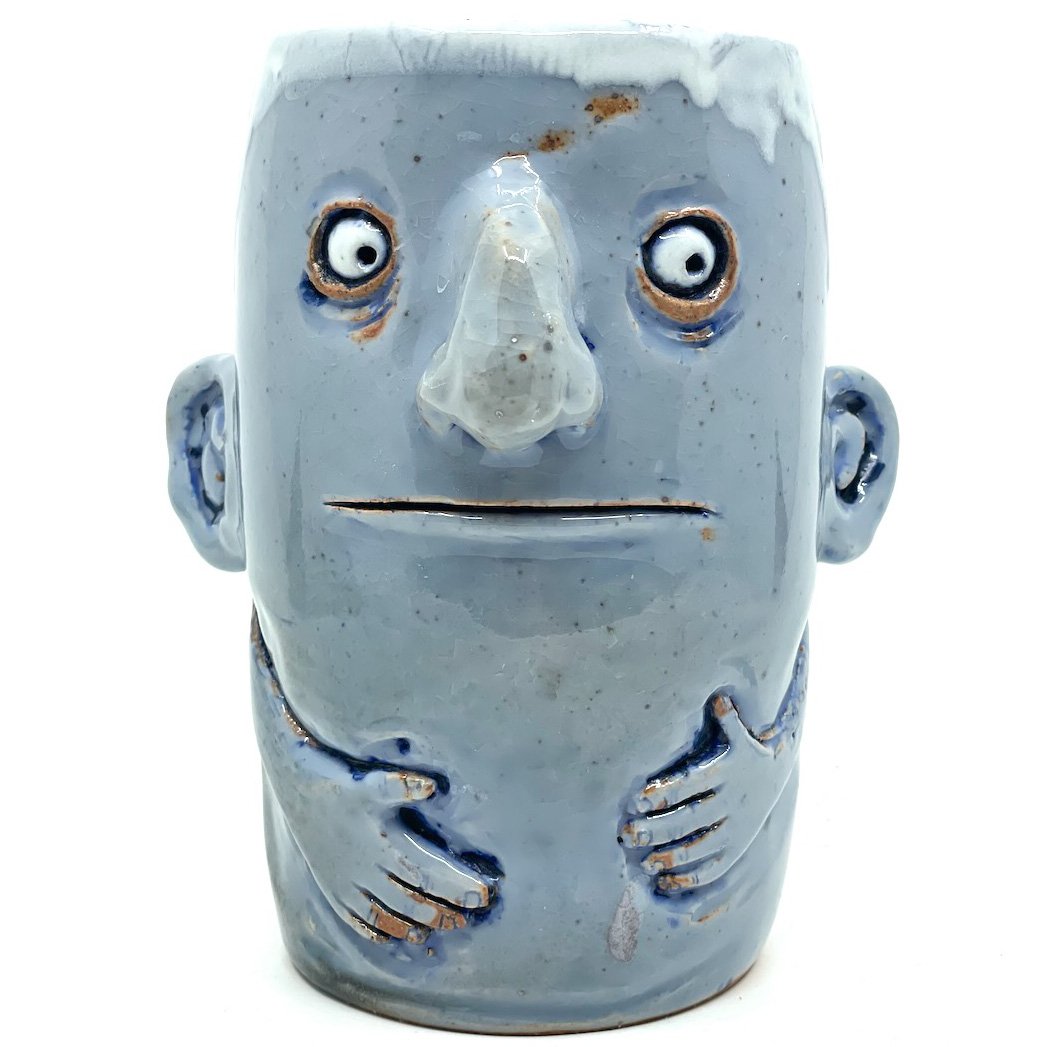 Light blue face and arms cylinder vase
7 x 4 x 6
2025
$