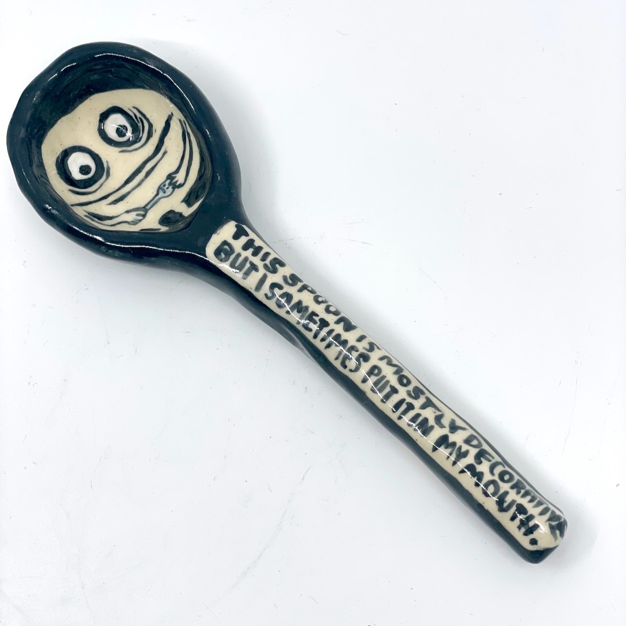 This spoon is mostly decorative but I sometimes put it in my mouth.
1 x 7.5 x 2.5
2025
$