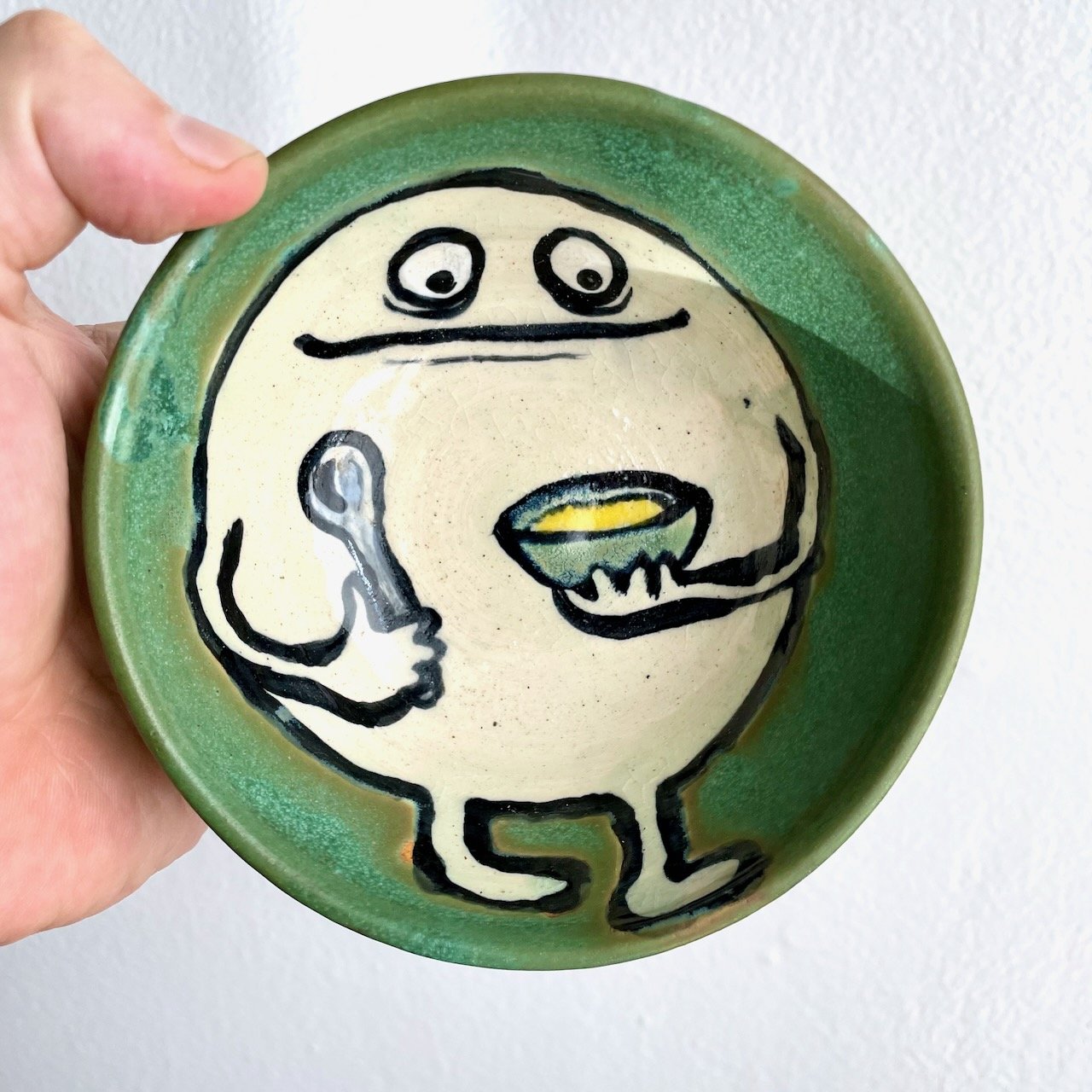 Bowl with a guy with a bowl and a spoon
2.5 x 4 x 4
2023
$