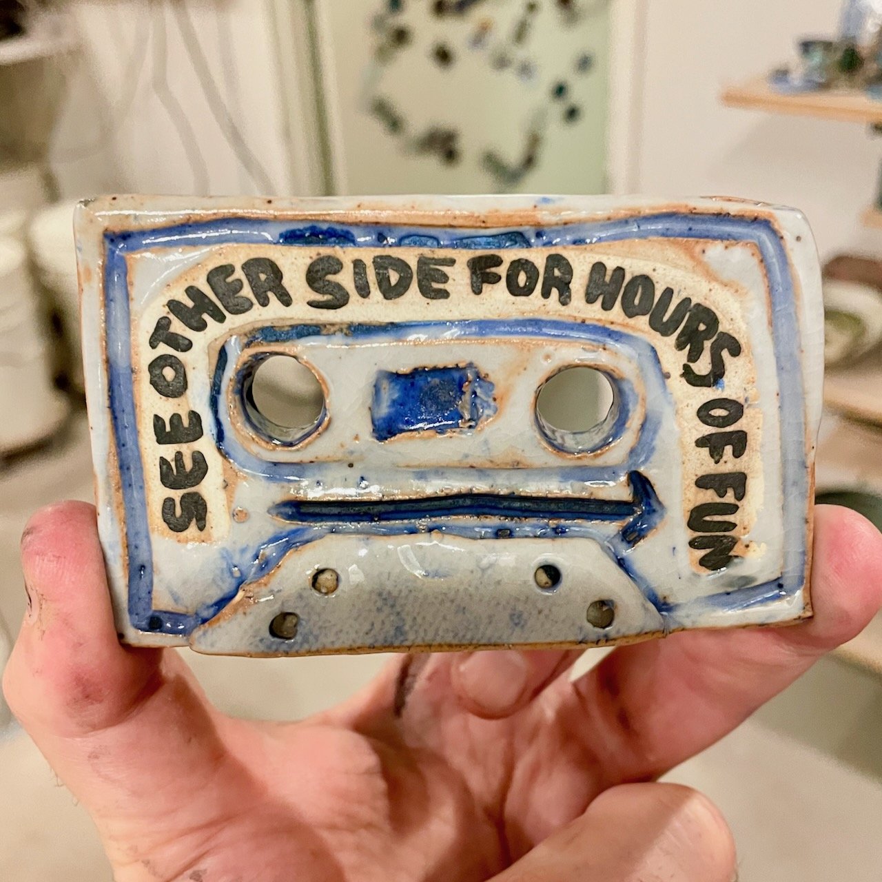 Mix tape: See other side for hours of fun // See other side for hours of fun
Edition of 20
2.5 x 3.5 x .75
2025
$