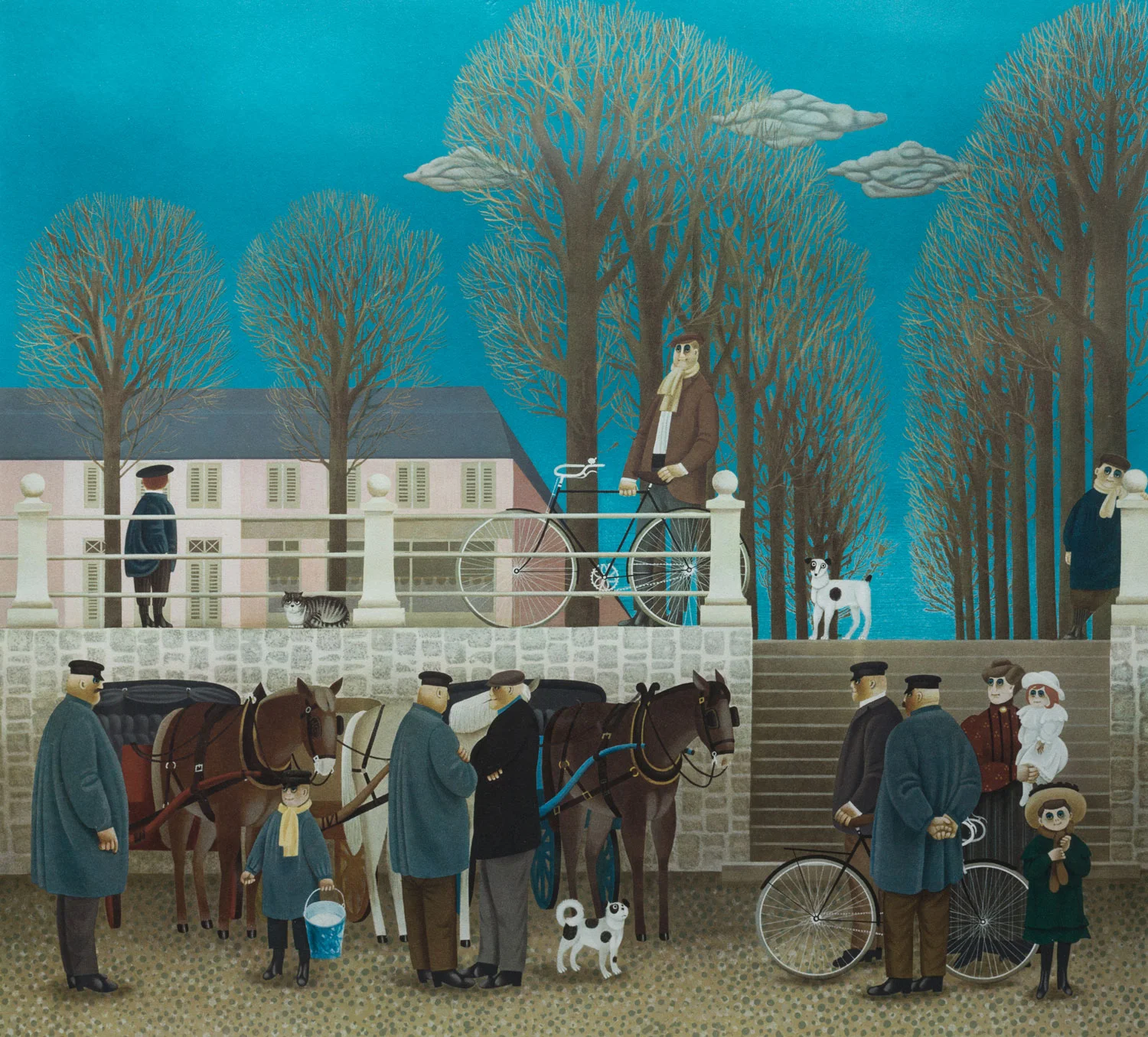 Jan Balet. Market Day in Normandy . Lithograph. 1978.