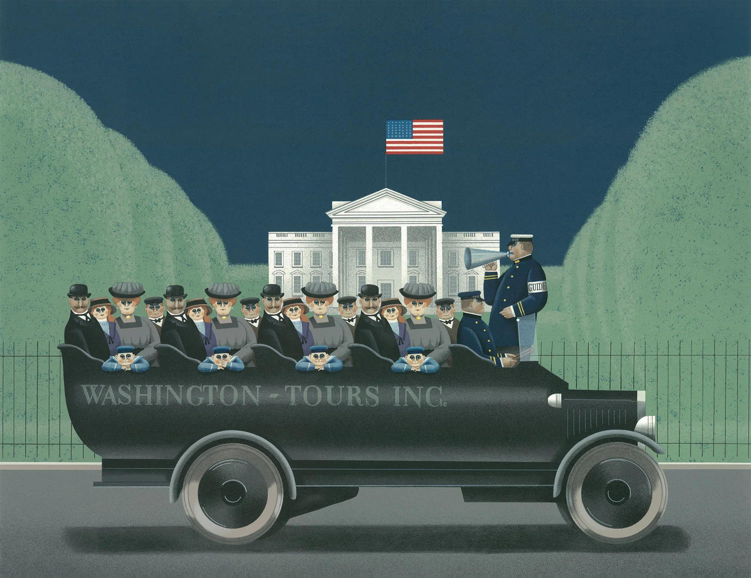 Balet, Jan. To the Left You See the White House , 1990, lithograph, 19 1/2” x 25 1/2”. © Peter Balet.