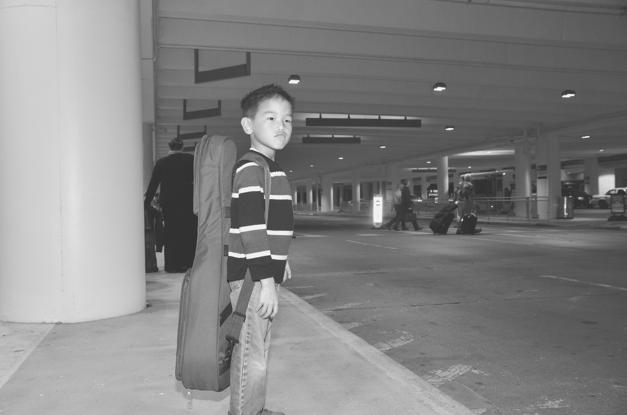 Back home from his latest world tour, here's Chase waiting for his Uber Black. 