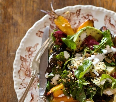 Roasted Carrot and Avocado Salad