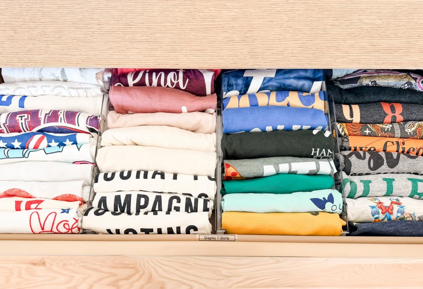 Do you find yourself only wearing what&rsquo;s on the top of your clothing pile? If so, file folding is the answer. From t-shirts to leggings to towels, storing items this way makes sure you&rsquo;re seeing and using all your stuff! 📷@itsorganized #
