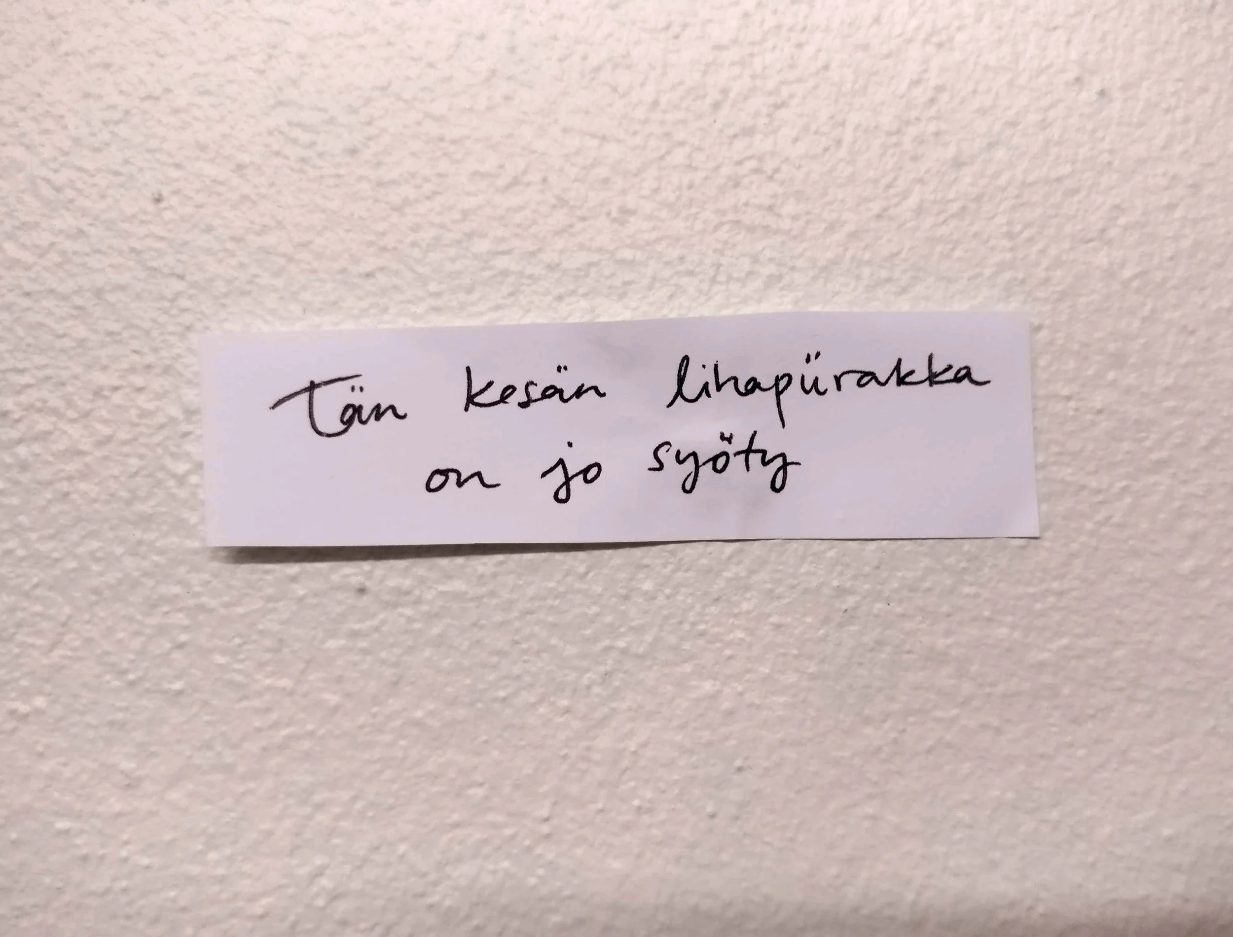 Kun olin kerännyt käsialat käsialavihkooni, kopioin vihkon sivuja kopiokoneella. Leikkasin kopioista mielestäni hienon näköisiä lauseita omiksi lappusikseen, joita sommittelin eri paikoista otetuille valokuville. Kuvan lauseessa tamperelaista mielenhallintaa.