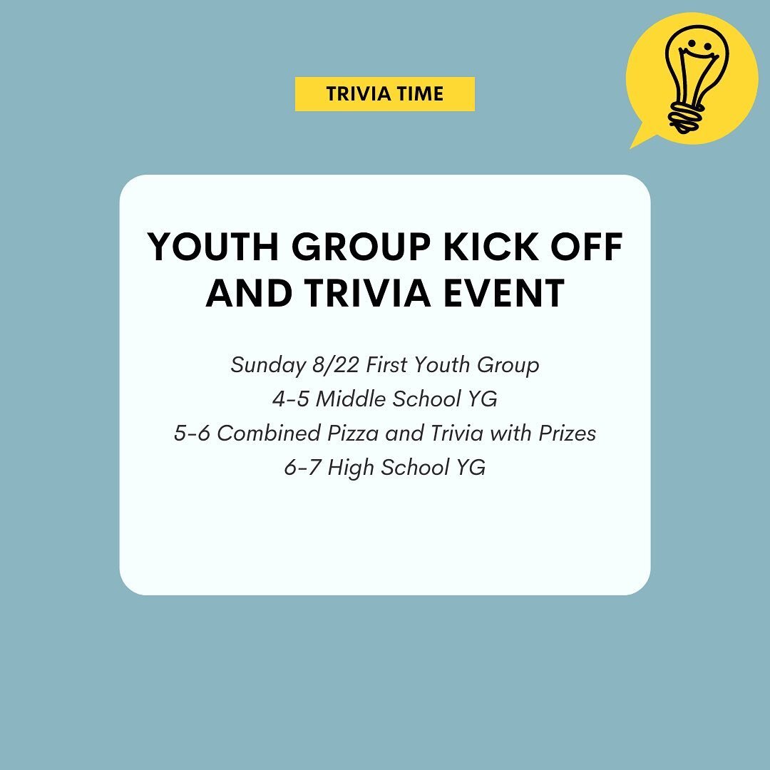 Bring your friends, win some prizes, have a great first youth group!