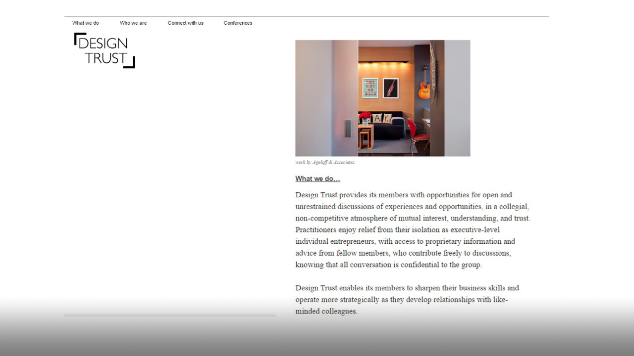 The former website homepage was not visually inviting or dynamic. With the new mission statement, brand attributes and logo as guides, a new website design was created.