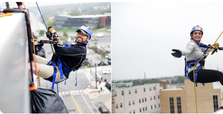  NAI Cressy Professionals repelling 108 feet to raise money for homeless youth 
