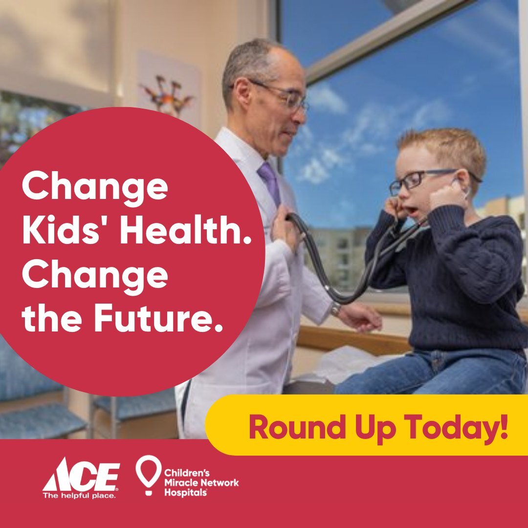 Round up for kids at the helpful place! Visit a participating @acehardware to change
kids&rsquo; health to change the future at @ufhealthjax  and @wolfsonchildren. #AceRoundUpForKids