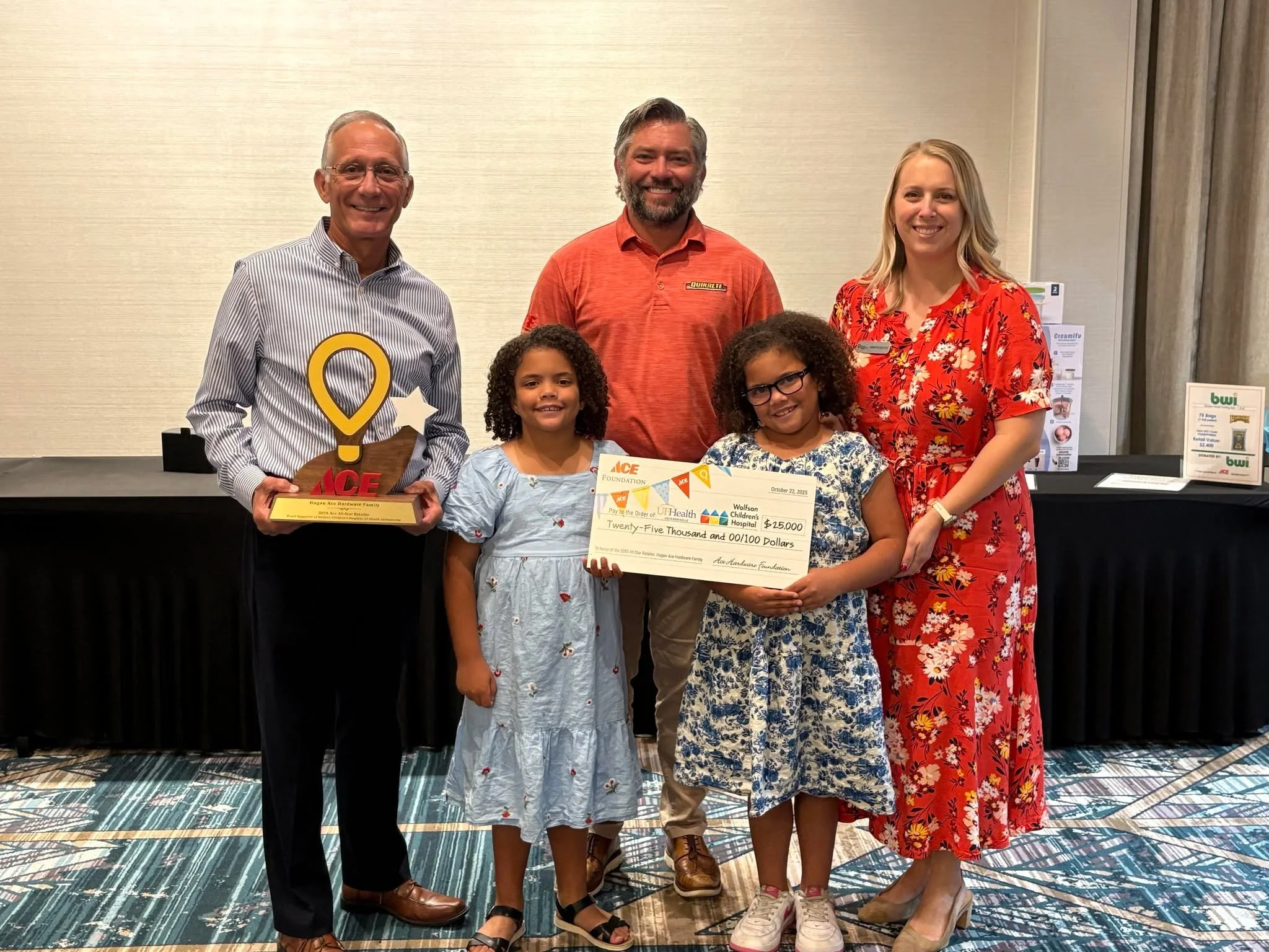 Last night, the @acehardware JAG hosted their 22nd Annual Vendor Dinner in support of @cmnhospitals! Our very own Jayda, Jaylin and Jaycob attended as our local ambassadors to share their story and experience with our member hospitals: @ufhealthjax p
