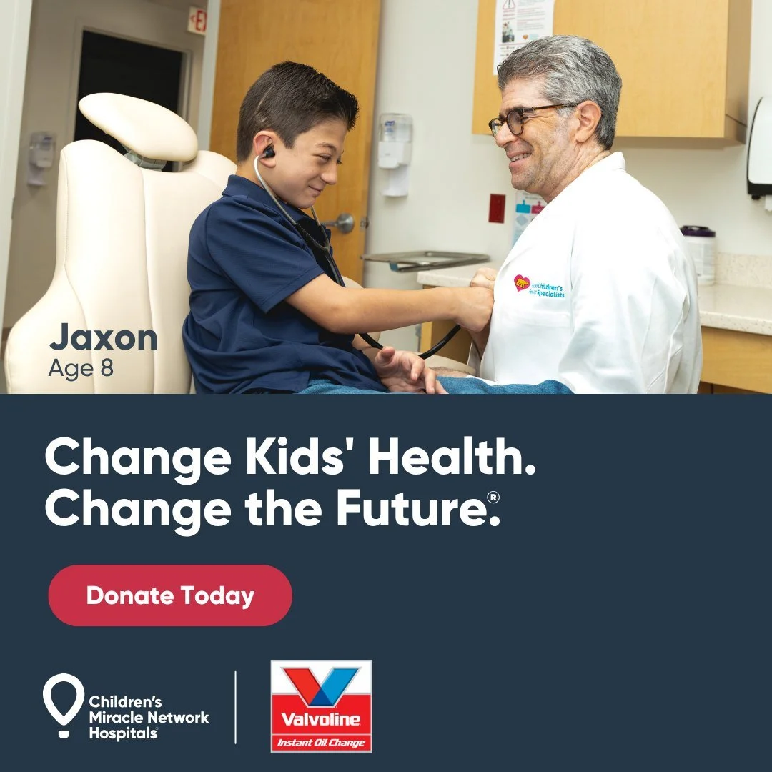 Starting tomorrow, our friends at Valvoline Instant Oil Change are going the extra mile for kids in Northeast Florida and Southeast Georgia! Stop by a participating location to service your vehicle during the month of November and round up or donate 