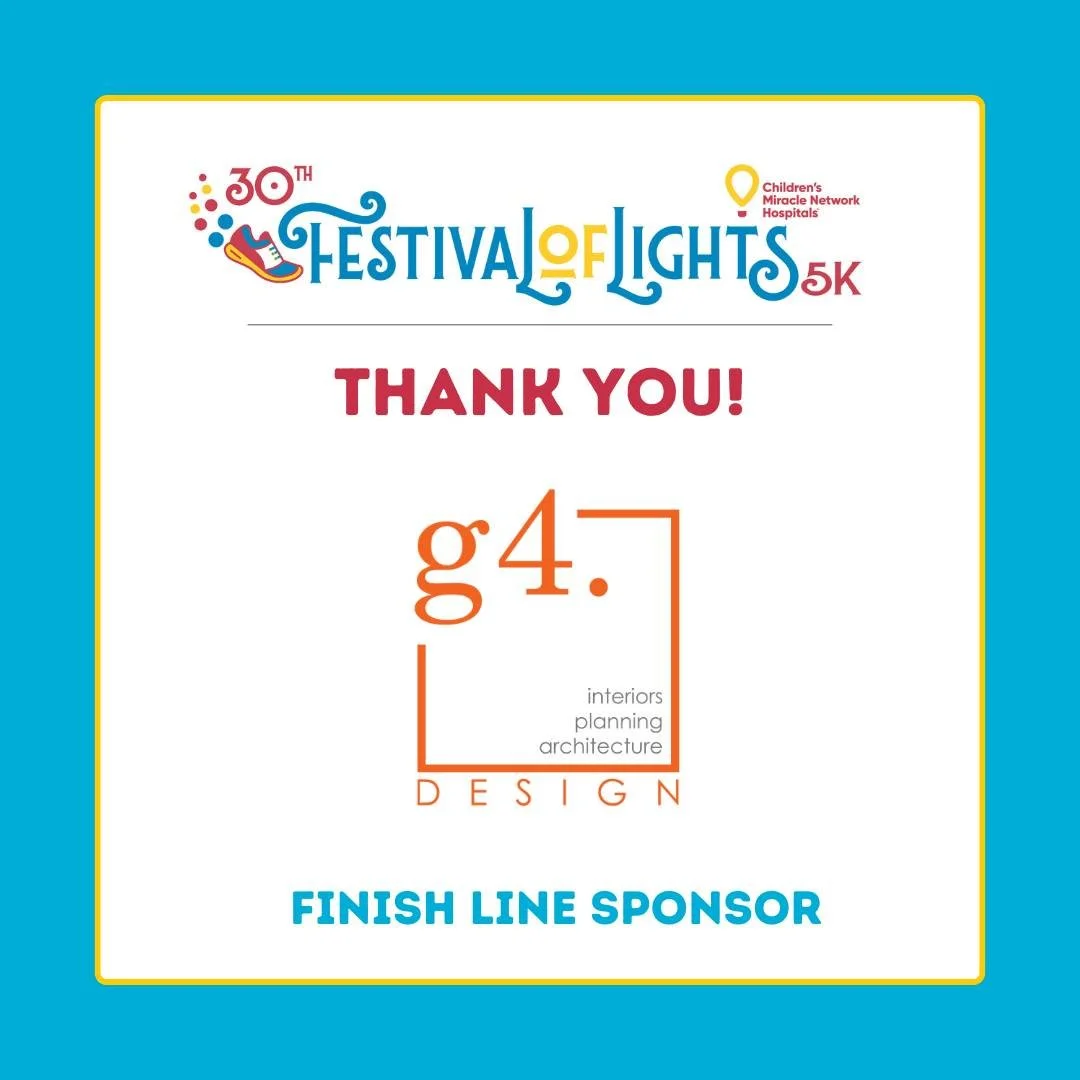 Thank you @g4designinc for your sponsorship of the Festival of Lights 5k! We appreciate your support of @cmnhospitals and the patients at @ufhealthjax pediatrics and @wolfsonchildren!
