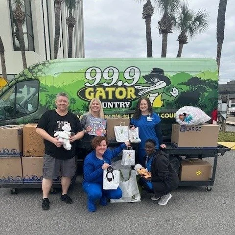 Thank you to Renda Media, Carlton Construction, RadiFi Credit Union and our incredible community for another amazing toy drive! Thousands of toys were delivered today for patients at @wolfsonchildren and @ufhealth. Every donation truly makes a differ