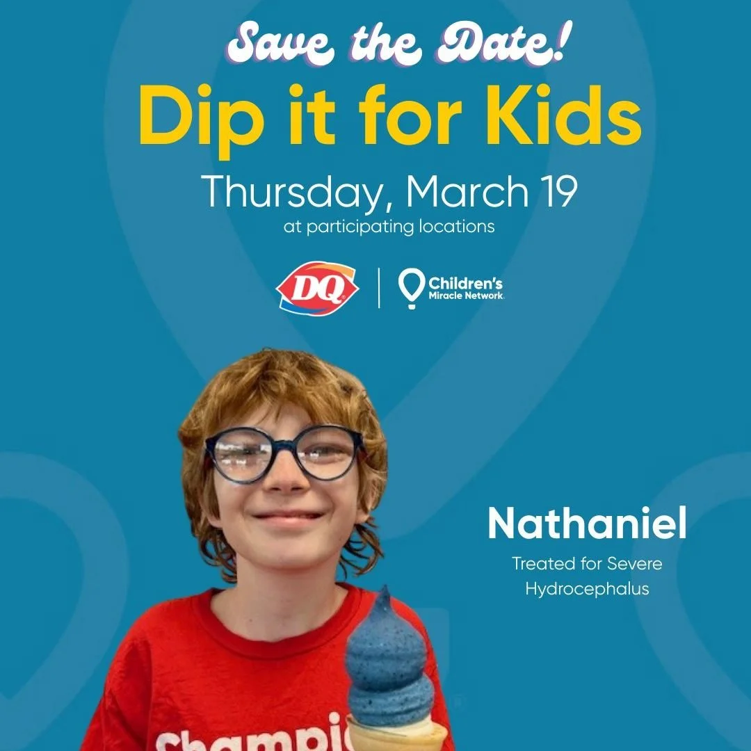 Helping kids like Nathaniel has never been so sweet! On March 19, you can enjoy a FREE cone from participating Dairy Queen locations. Get it dipped, and $1 will be donated to CMN. Every dollar supports @wolfsonchildren and @ufhealthjax and helps kids
