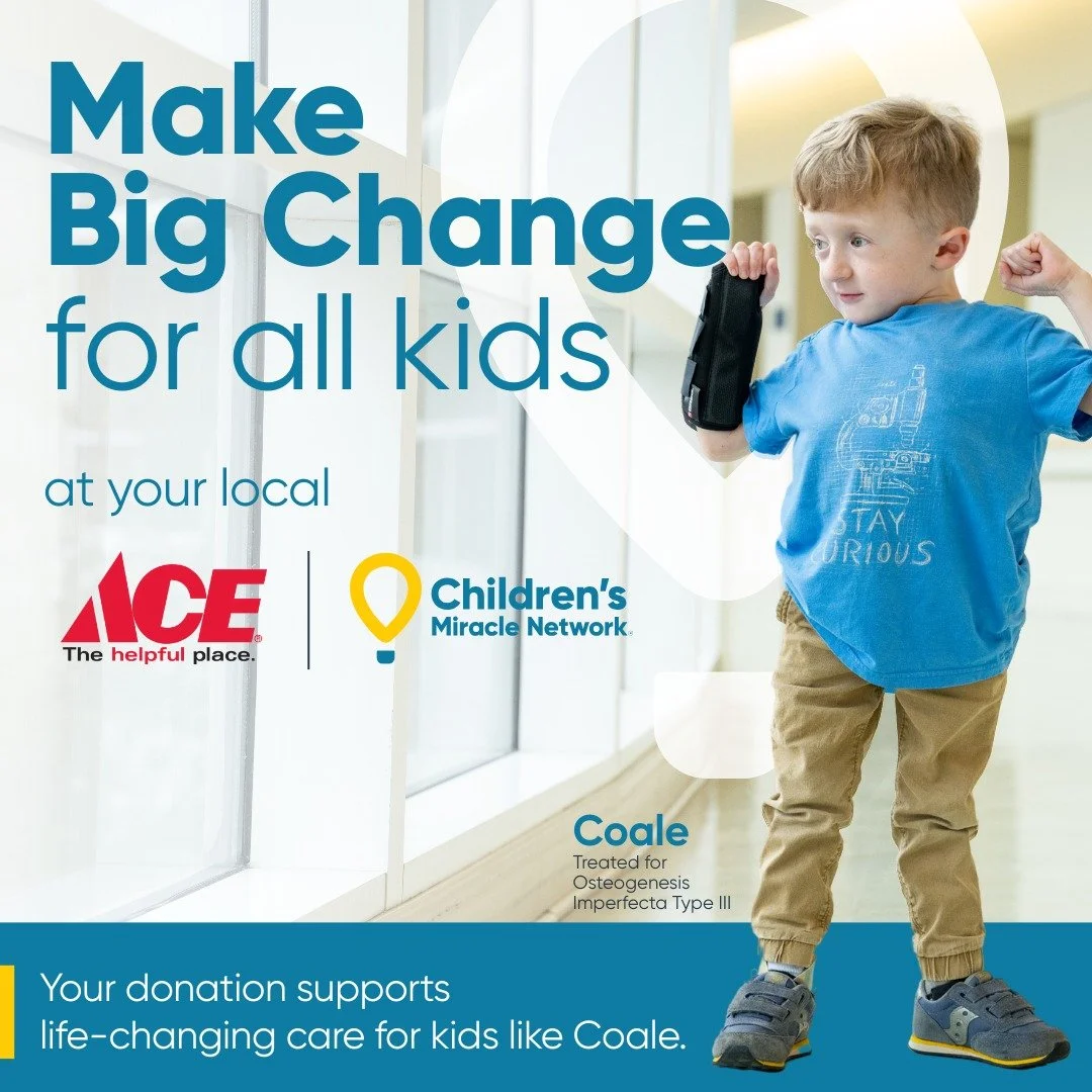 Round Up for kids at the helpful place this month! Visit a participating @acehardware  to drive big change for all kids our @childrensmiraclenetwork hospitals, @ufhealthjax pediatrics and @wolfsonchildren. #AceRoundUpForKids