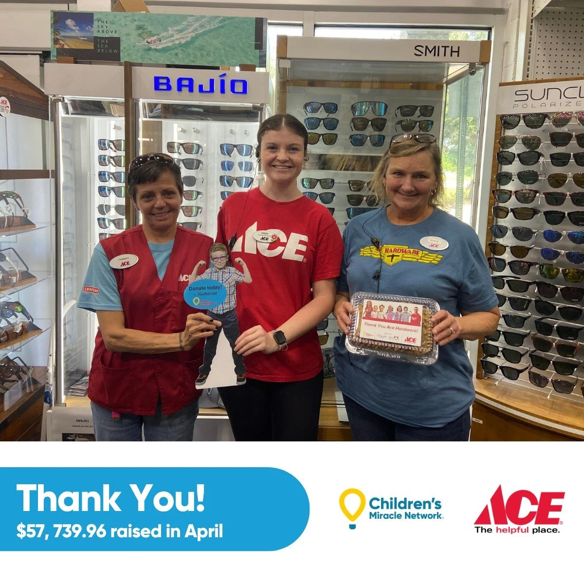 Thank you to our @acehardware retailers and their customers for supporting @childrensmiraclenetwork through Round Up in April! Your generosity makes Big Change for All Kids treated in the pediatric units at @ufhealthjax and @wolfsonchildren.