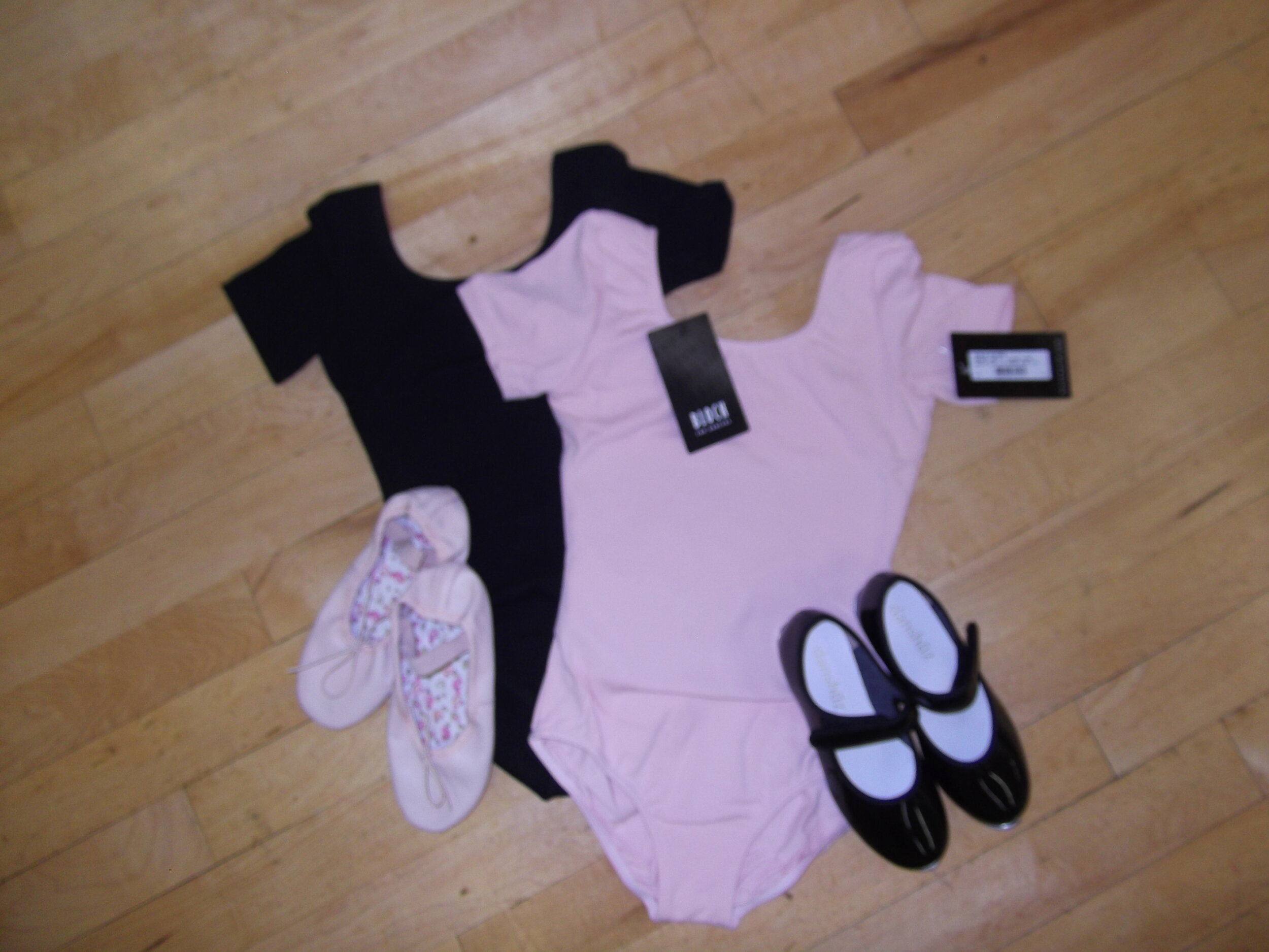 Start-Up Package for Pre-School &amp; 5-7 Combo Classes: Includes Leotard, Tap Shoes, Ballet Shoes and Enrollment Fee