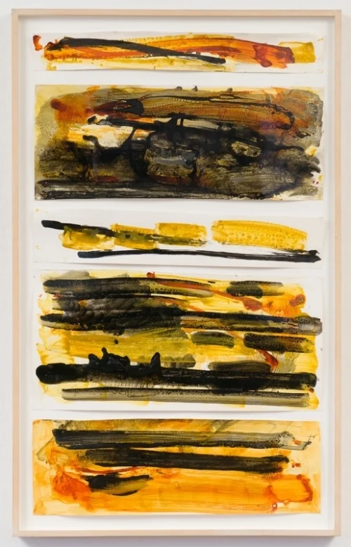 Commemoration Two. Acrylic on paper. 32 1/4 x 51 3/4". 1985. Collection Orestes Kourakis, Thessaloniki. 