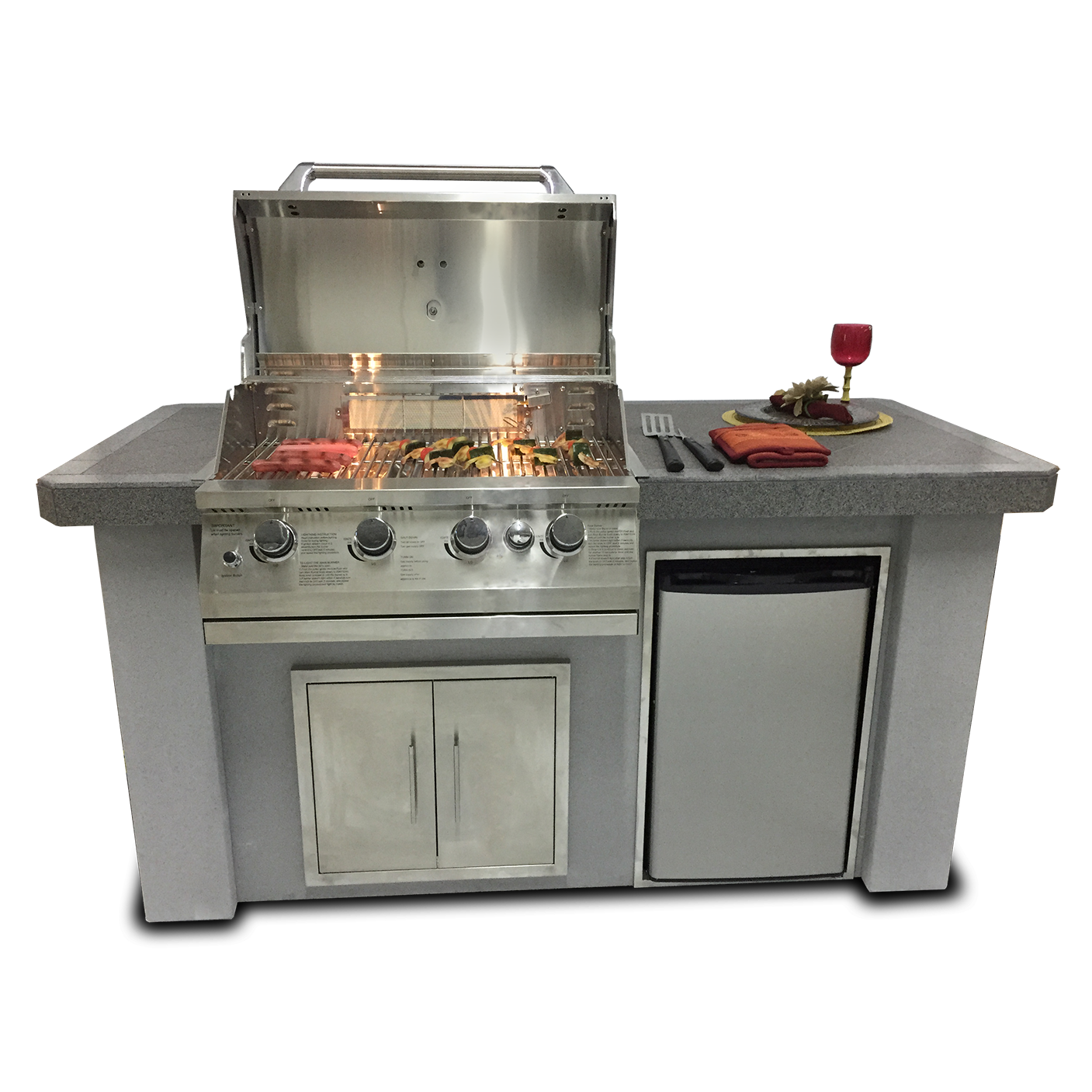 Biscayne Series Stucco/Tile Outdoor Kitchen Island MSRP Pricing: $6171