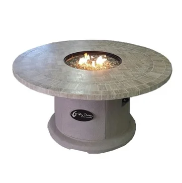 Travertine Series (Natural Stone) Fire Table Available in 42" and 48" sizes.
