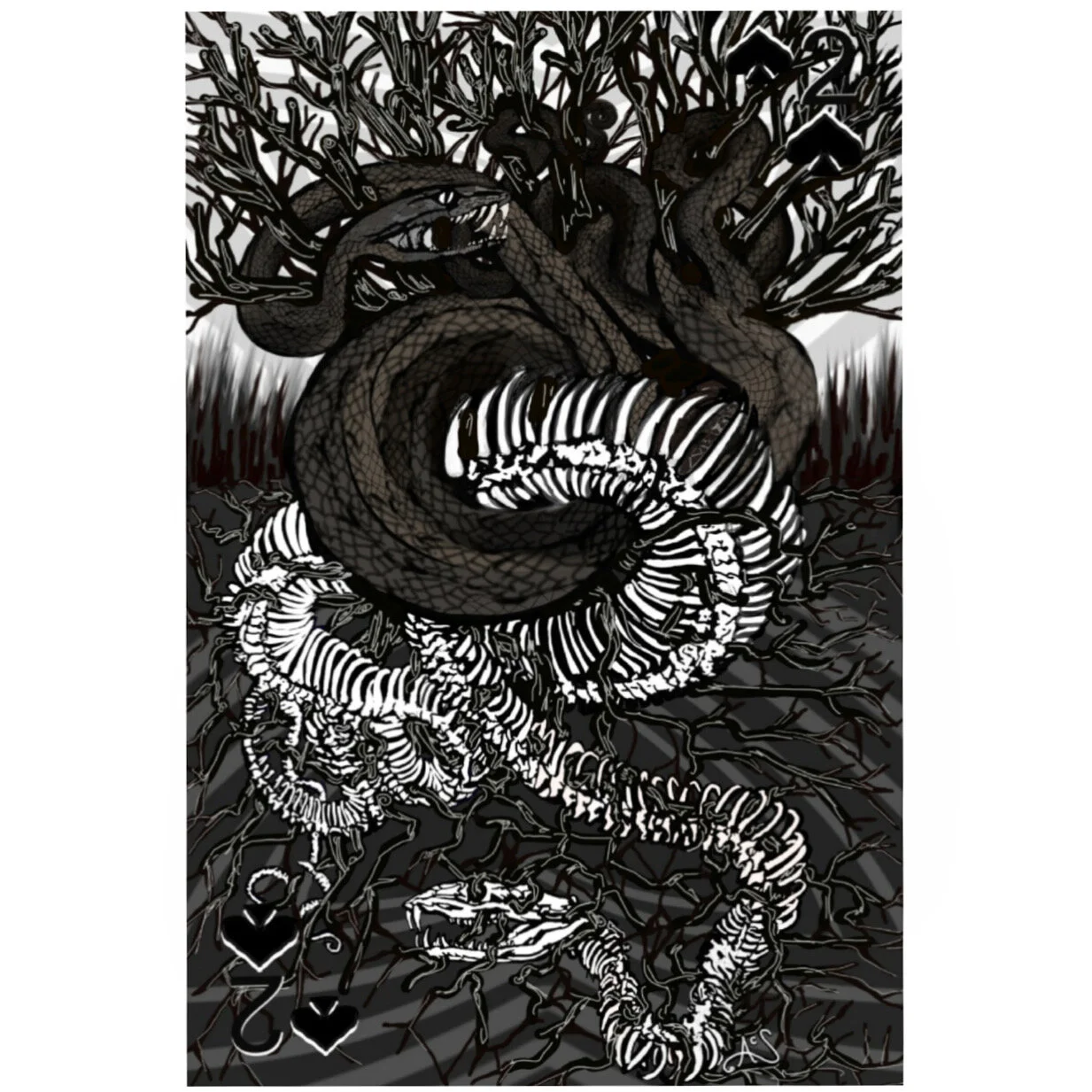 <img src="The Two of Spades: The Snake" alt="Snake two of spades card">