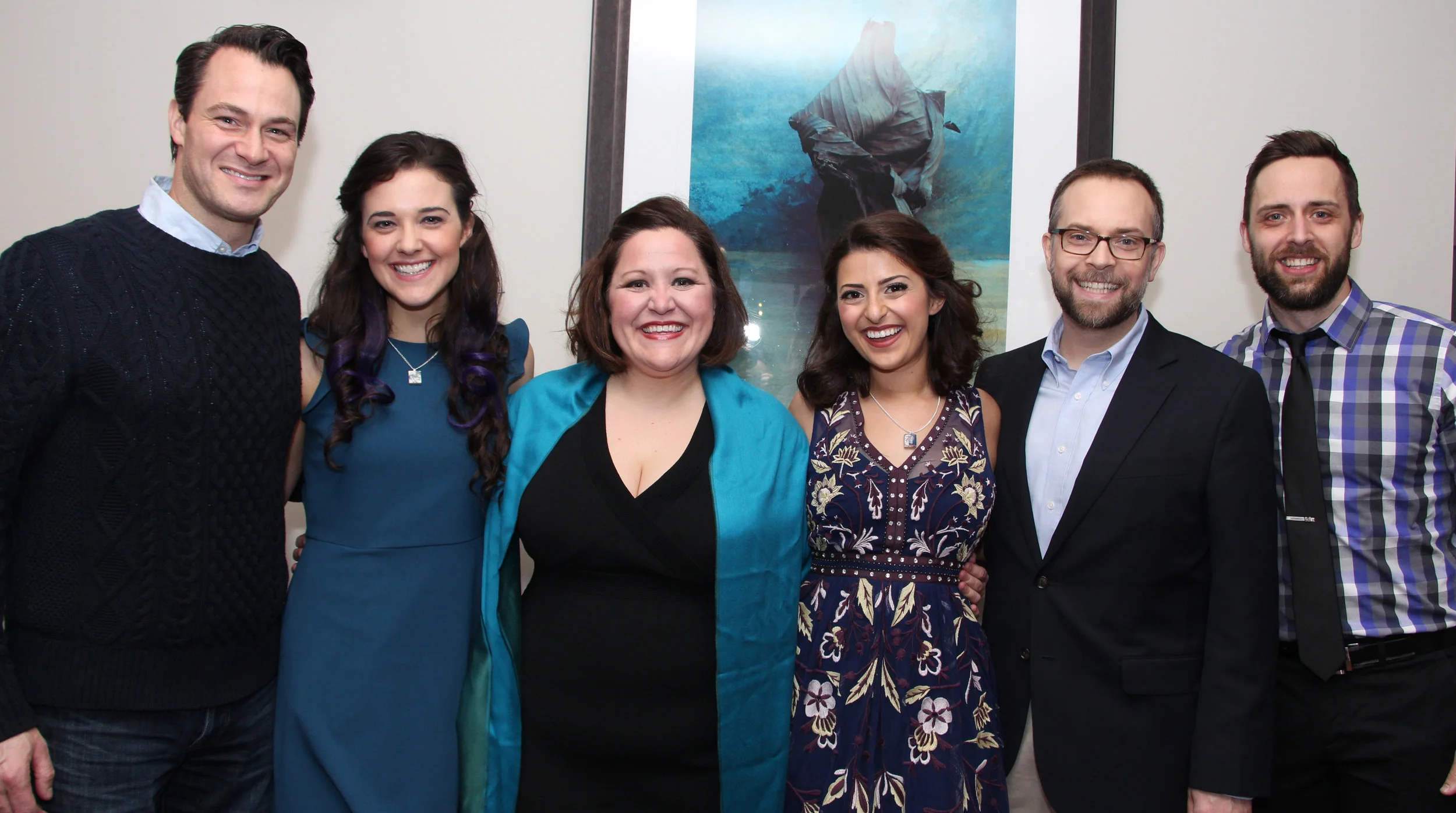 (Left to Right) Matt Bogart, Kerry Conte, Katie Banks, Hannah Fernandes, Matt Udland and Steve Hitchcock after their last performance of Carousel (Photo featured in VIP Wichita Magazine )