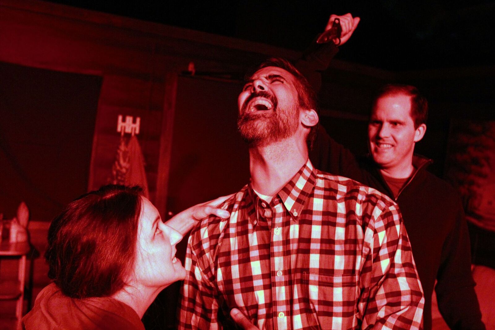 Beth Curley, Steven Cardinal and Daniel Breuer in the world premiere of Theroun Patterson's 2015 winning play The Cannibals.