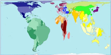 Mapa 1: recursos hídricos mundiales