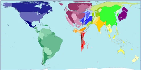 Mapa 2: industria hidroeléctrica en el mundo