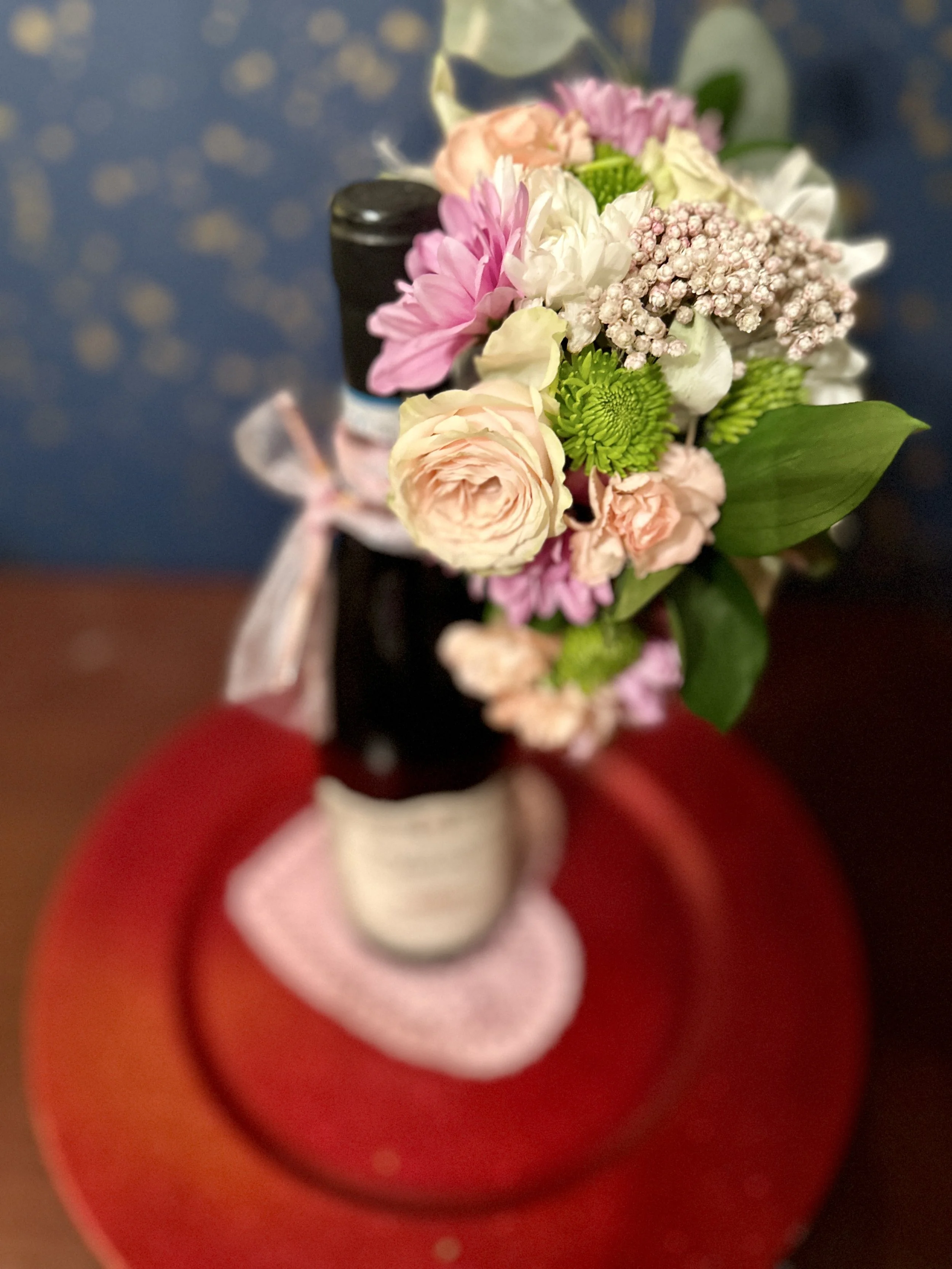 Mother's Day Blooms - Wine/Spirit Corsage - STL Pick Up or Courier Only