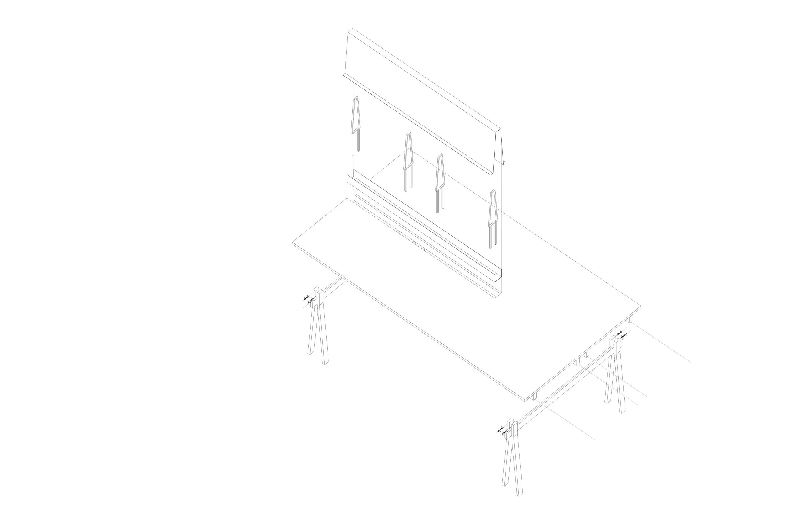 MC 2200 Estructura metálica con vigas de madera maciza de guatambú. Sistema de ensamble con bandeja intermedia. Dimensiones: - 2200 x 850 x 1200 Material de tabla: formica/madera natural Valor por unidad $24960.- + I.V.A. Valor por set (2 u.) $36960.- + I.V.A.