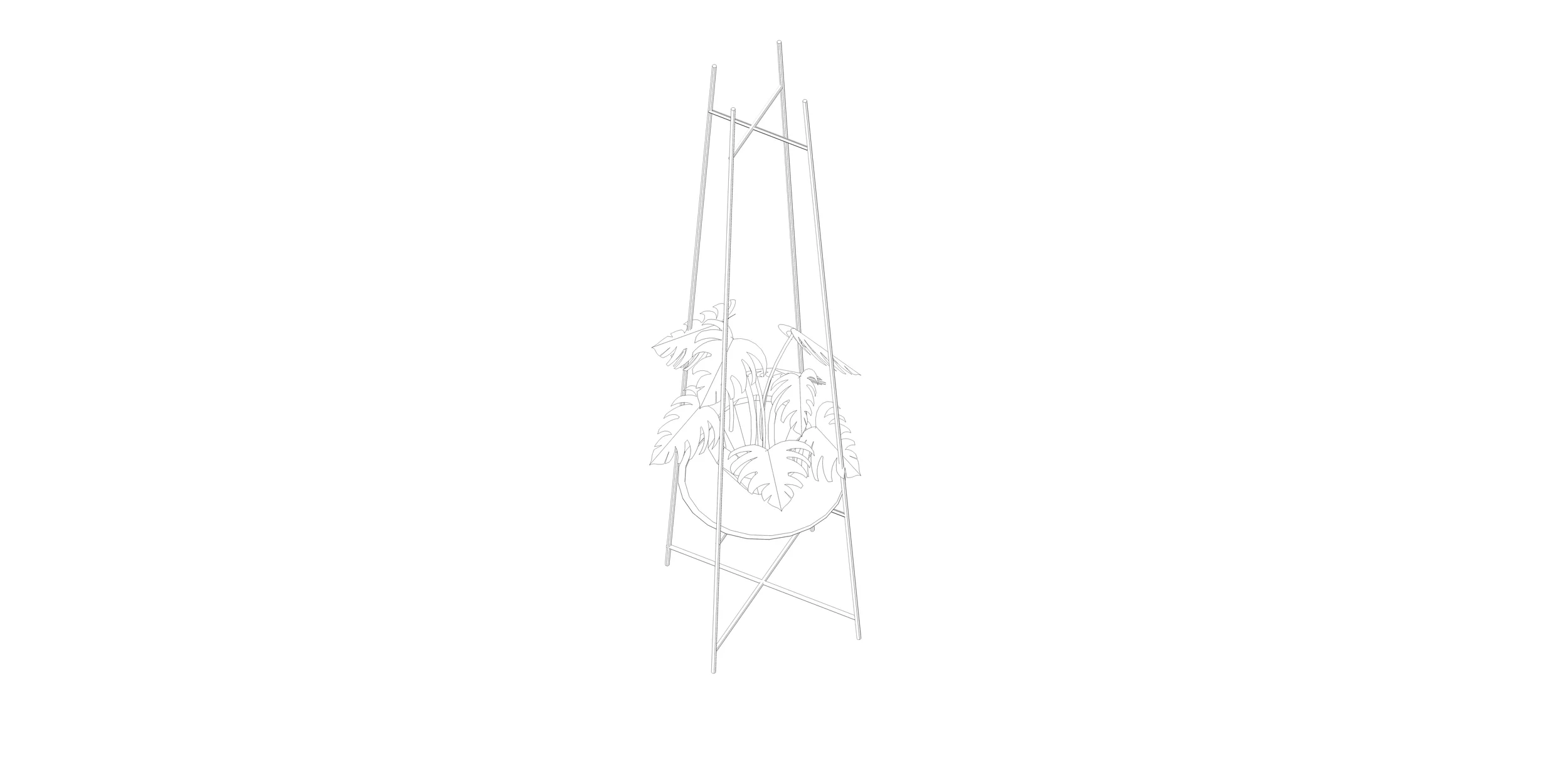 PY2 Estructura de varilla metálica Ø10mm Dimensiones: - 2200 x 500 x 500 Valor $7280.- + I.V.A. Terminación: pintura a horno