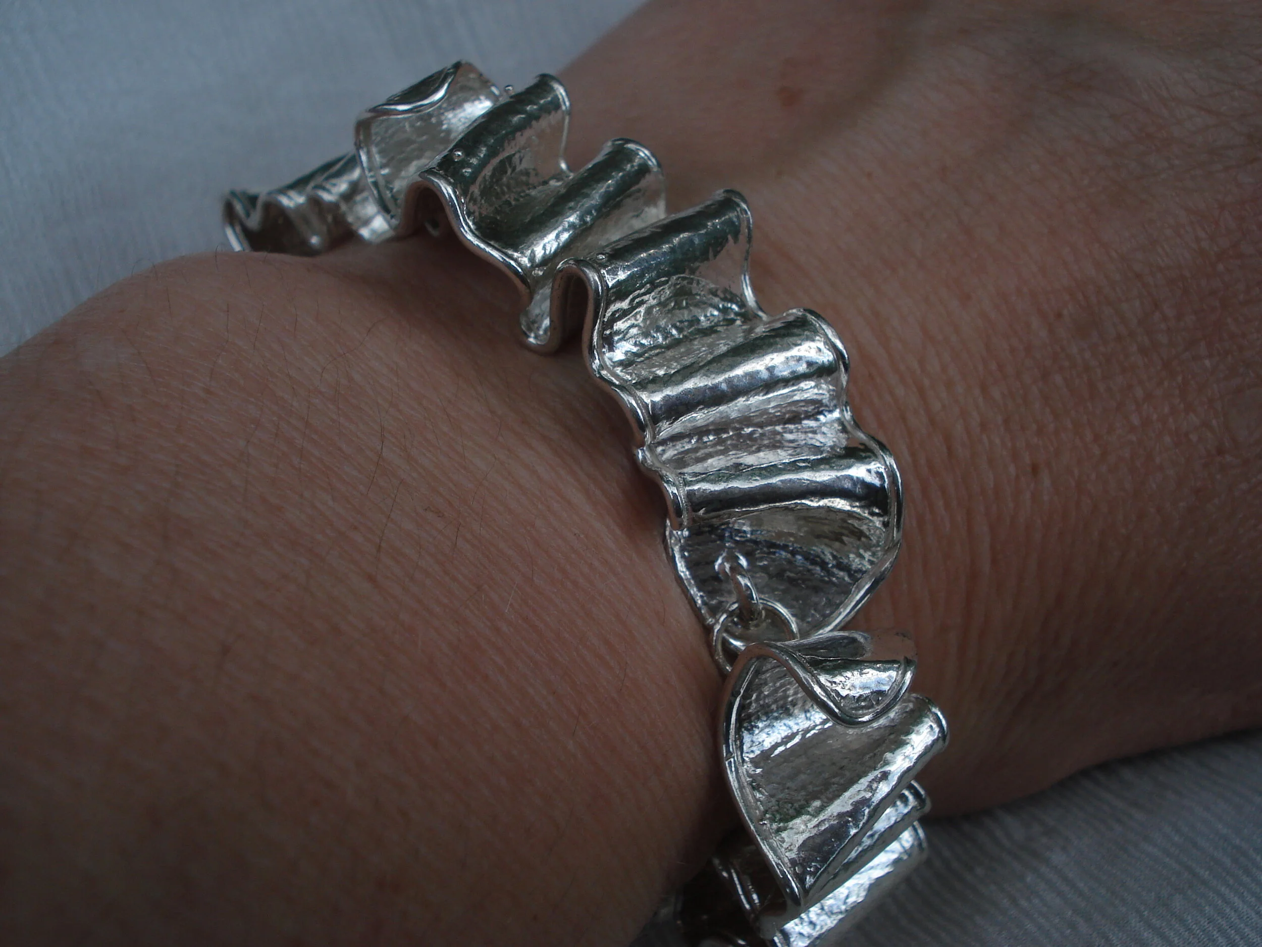 Designer Ribbon bracelet with fabric texture