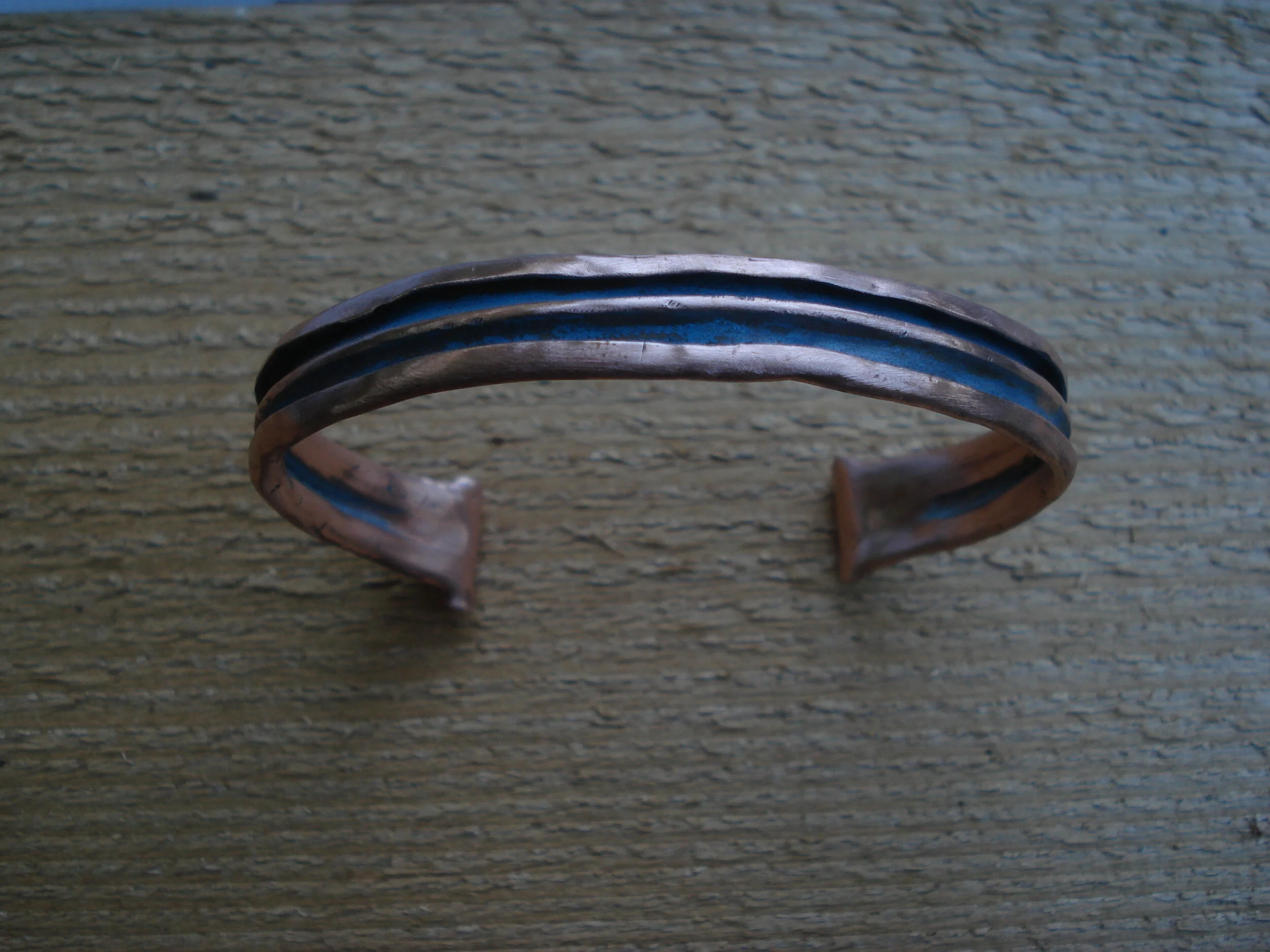 Copper cuff, Southwest (Turquoise) Patina