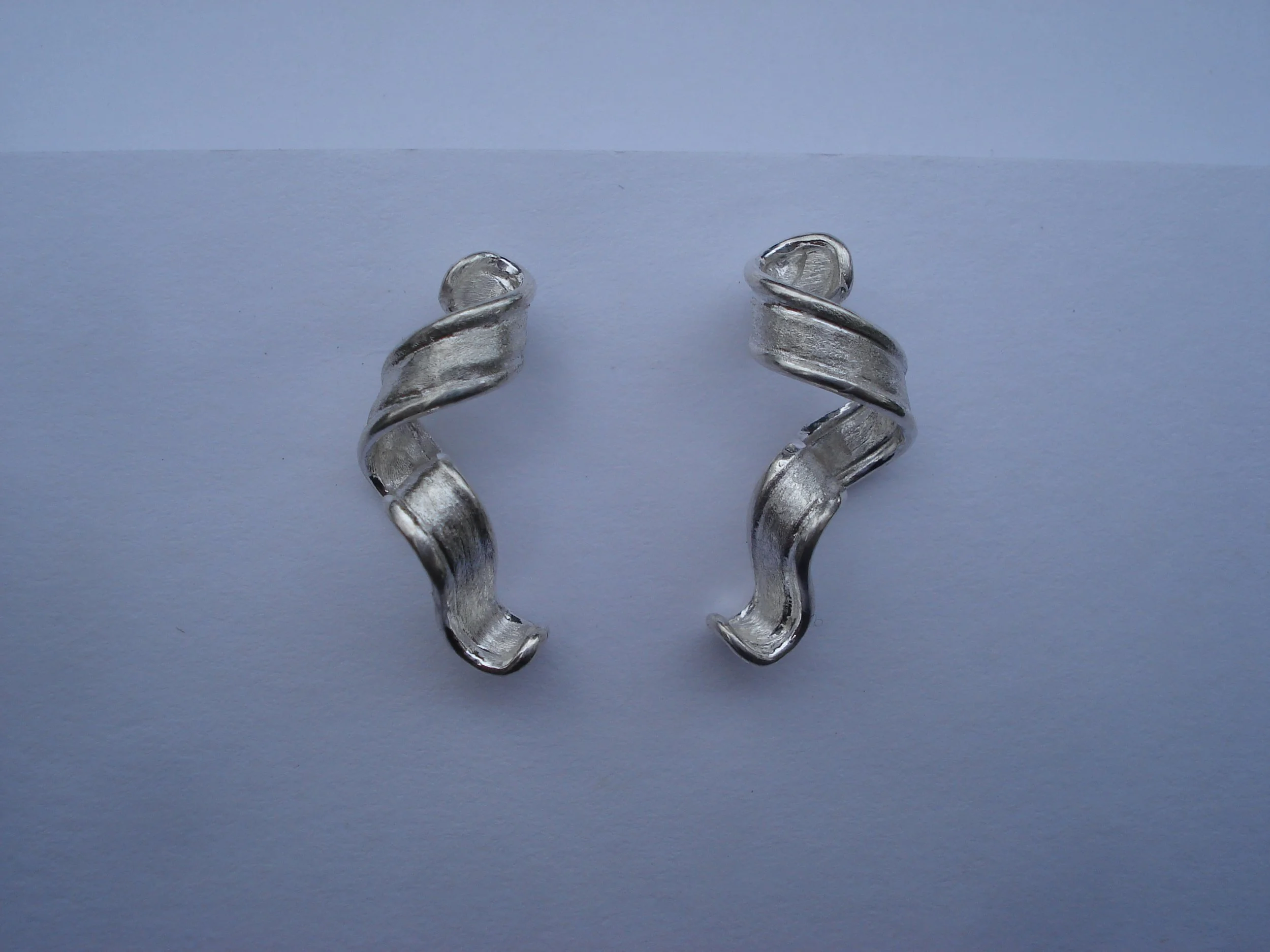 Tiny Curly Ribbon, Boutique Designer Earrings 