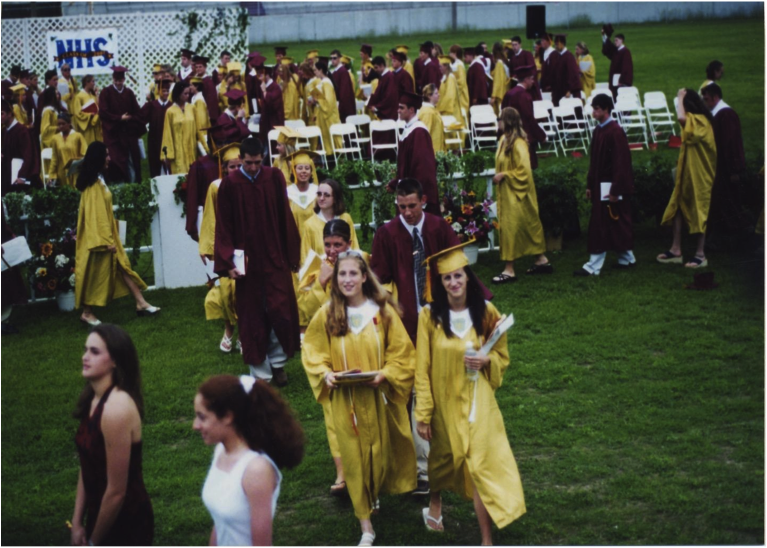 2001 Graduation from Newburyport High School- I'm the front left.