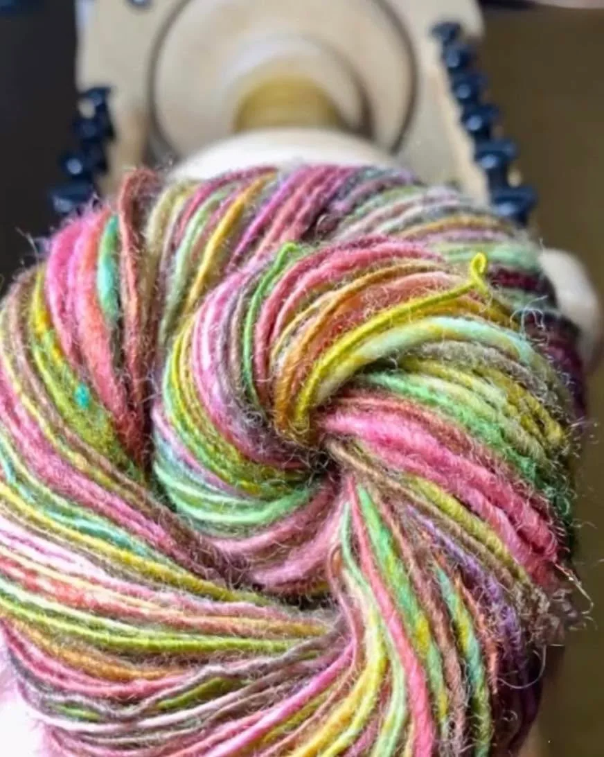 We always love seeing what you&rsquo;re working on thanks for tagging us. @abcrags  #fineyarns #spinningyarnfromwool #spinningyarns #spinningyarn